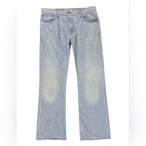 Y2K Levi's 527 Low Boot Cut jeans men's 38x34 light wash distressed edge cotton